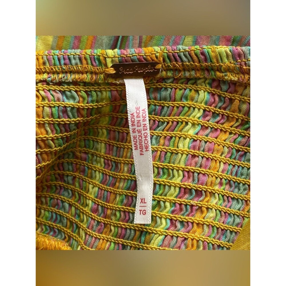 Free People Citrus Combo Poplin Dream Weaver Boho Maxi Dress Size Extra Large - Picture 13 of 16